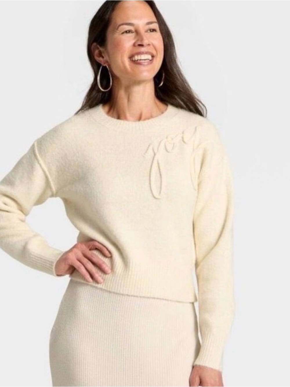 Universal Thread Women’s Cream Holiday “Joy” Crewneck Sweater - Size L - NWT
